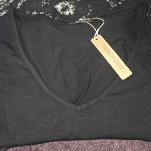 Classic V-Neck Black Top